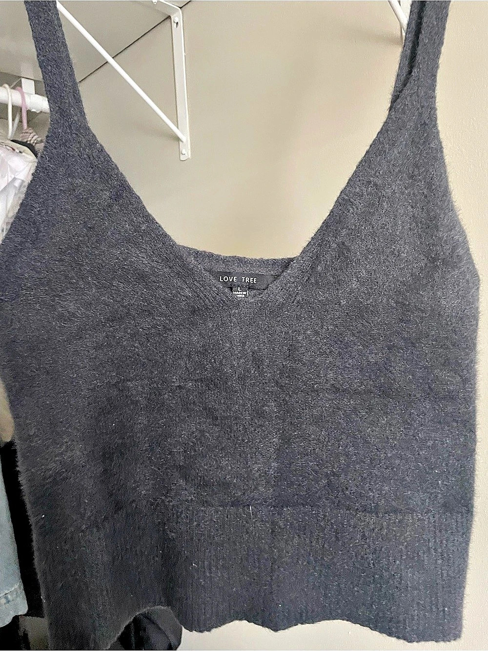 Love Tree Tank Top in Gray Size Large